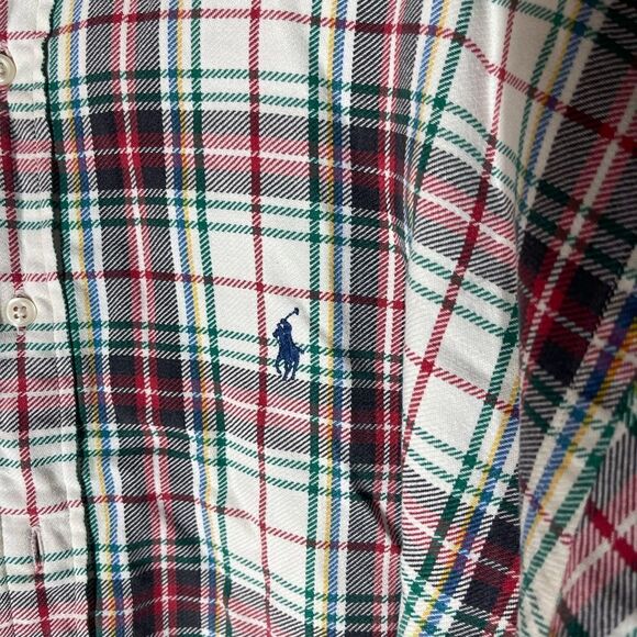 Ralph Lauren plaid long sleeve button front shirt red white blue green, size XL - Picture 4 of 11